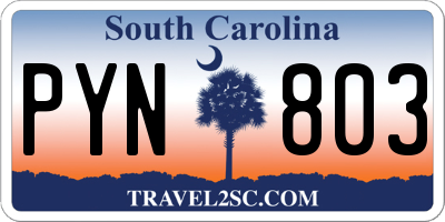 SC license plate PYN803