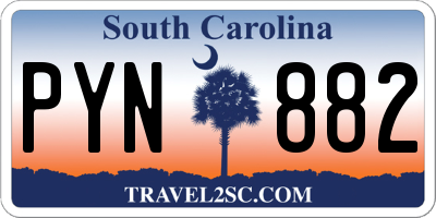 SC license plate PYN882