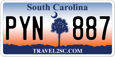 SC license plate PYN887