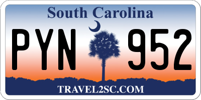 SC license plate PYN952