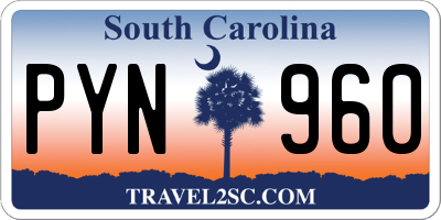 SC license plate PYN960