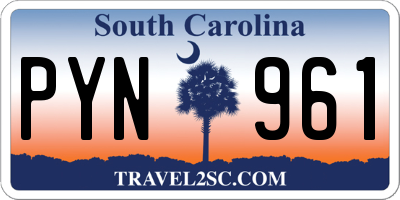 SC license plate PYN961