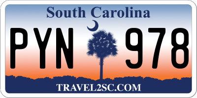 SC license plate PYN978