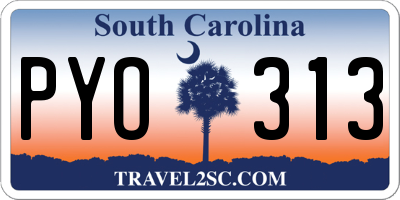 SC license plate PYO313
