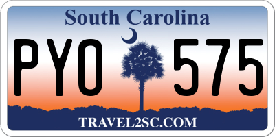 SC license plate PYO575