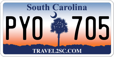 SC license plate PYO705
