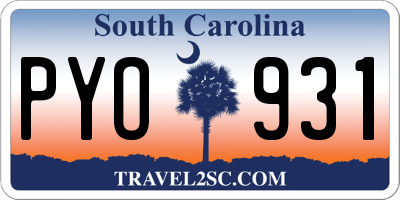 SC license plate PYO931