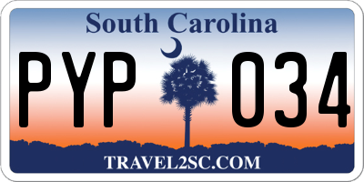 SC license plate PYP034