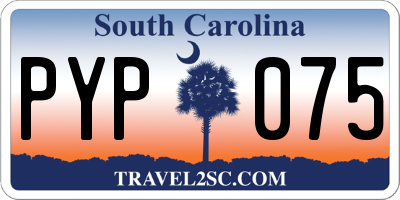 SC license plate PYP075