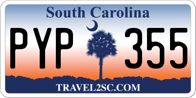 SC license plate PYP355
