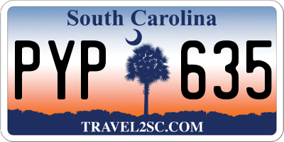 SC license plate PYP635