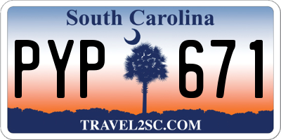 SC license plate PYP671