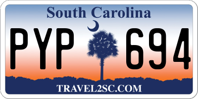 SC license plate PYP694