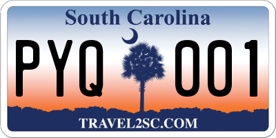SC license plate PYQ001
