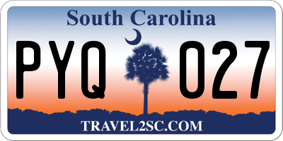 SC license plate PYQ027