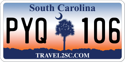 SC license plate PYQ106