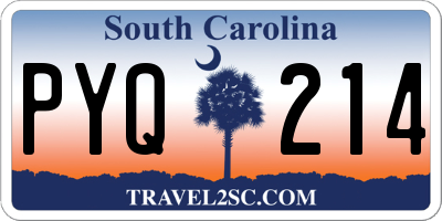 SC license plate PYQ214