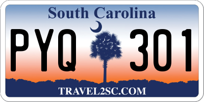 SC license plate PYQ301