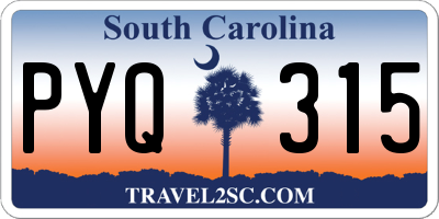 SC license plate PYQ315