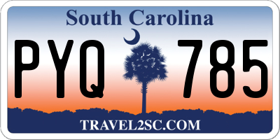 SC license plate PYQ785