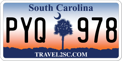 SC license plate PYQ978
