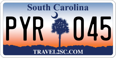 SC license plate PYR045