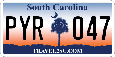 SC license plate PYR047