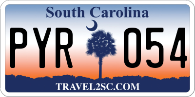 SC license plate PYR054