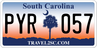 SC license plate PYR057