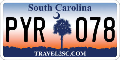 SC license plate PYR078