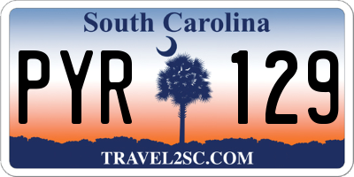 SC license plate PYR129