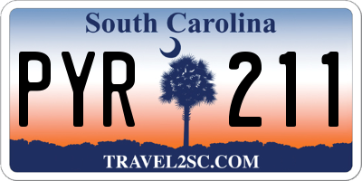 SC license plate PYR211