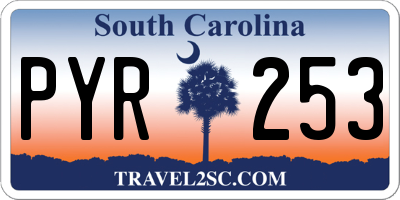 SC license plate PYR253