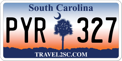 SC license plate PYR327