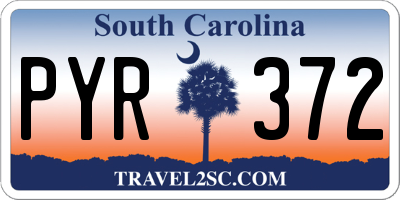 SC license plate PYR372