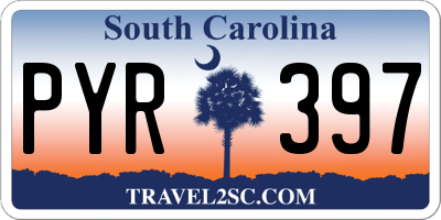 SC license plate PYR397