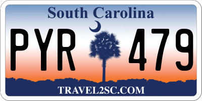SC license plate PYR479