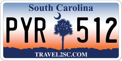 SC license plate PYR512