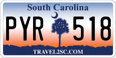 SC license plate PYR518