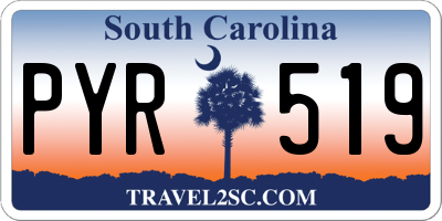 SC license plate PYR519