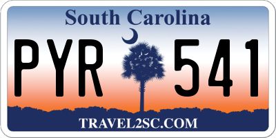 SC license plate PYR541