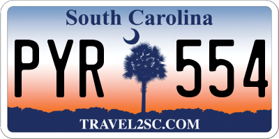 SC license plate PYR554
