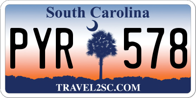 SC license plate PYR578