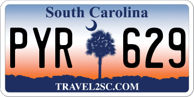 SC license plate PYR629