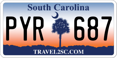 SC license plate PYR687
