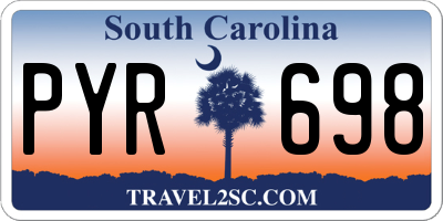 SC license plate PYR698