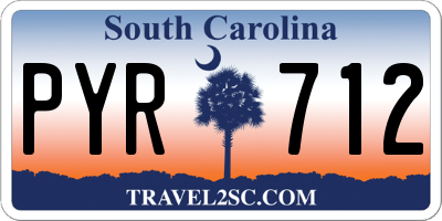 SC license plate PYR712