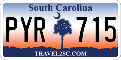 SC license plate PYR715