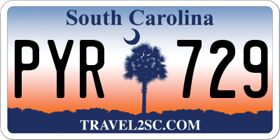 SC license plate PYR729