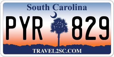 SC license plate PYR829